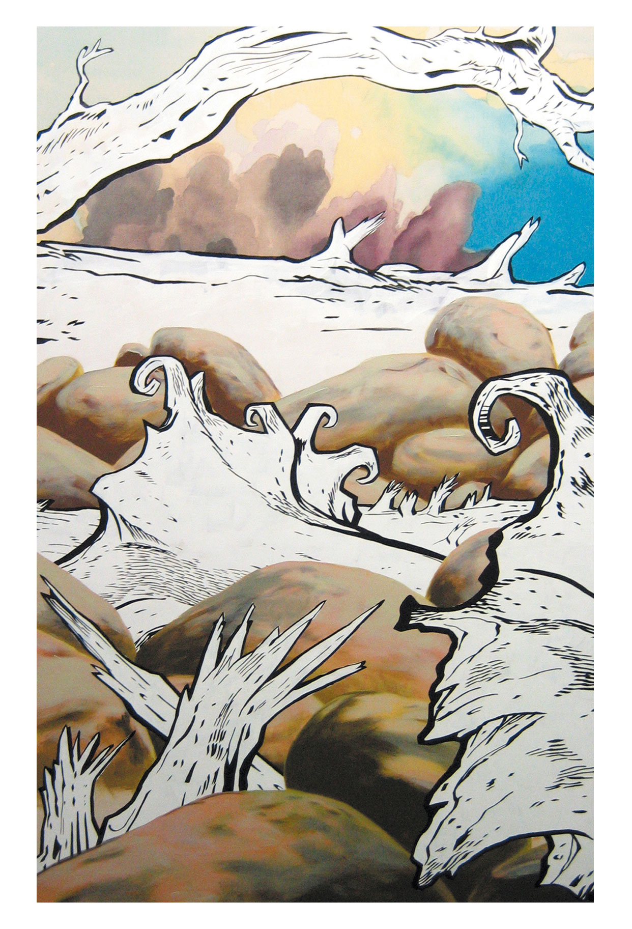 Kim Nekarda: untitled, 2004, vinyl color on cotton, 220 x 140 cm