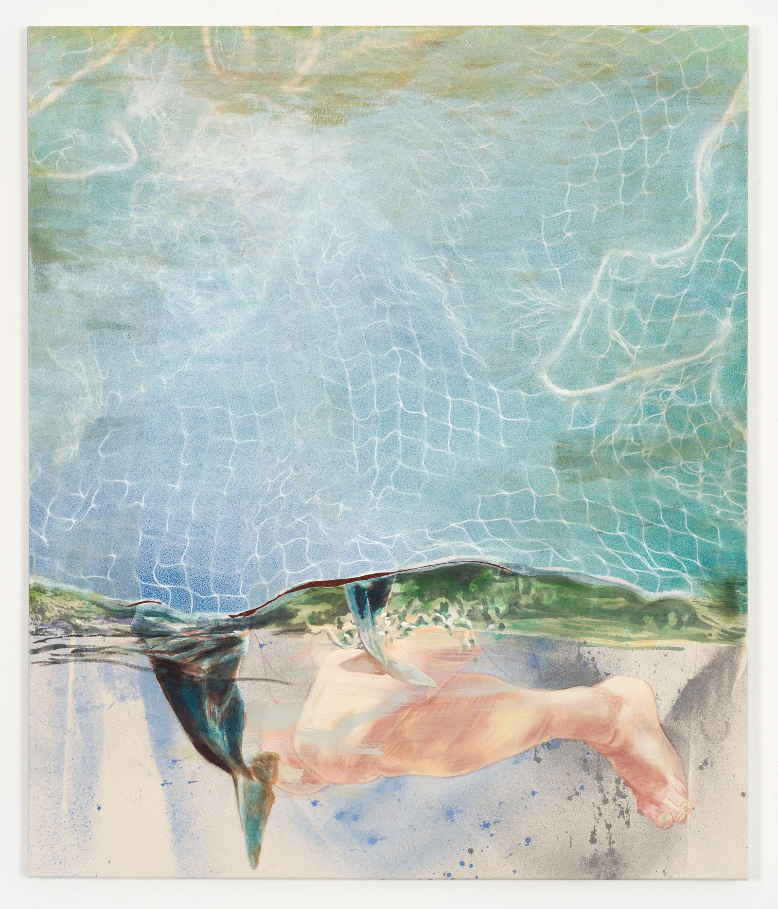 Kim Nekarda: untitled, 2019, vinyl color & body print on cotton, 130 x 110 cm