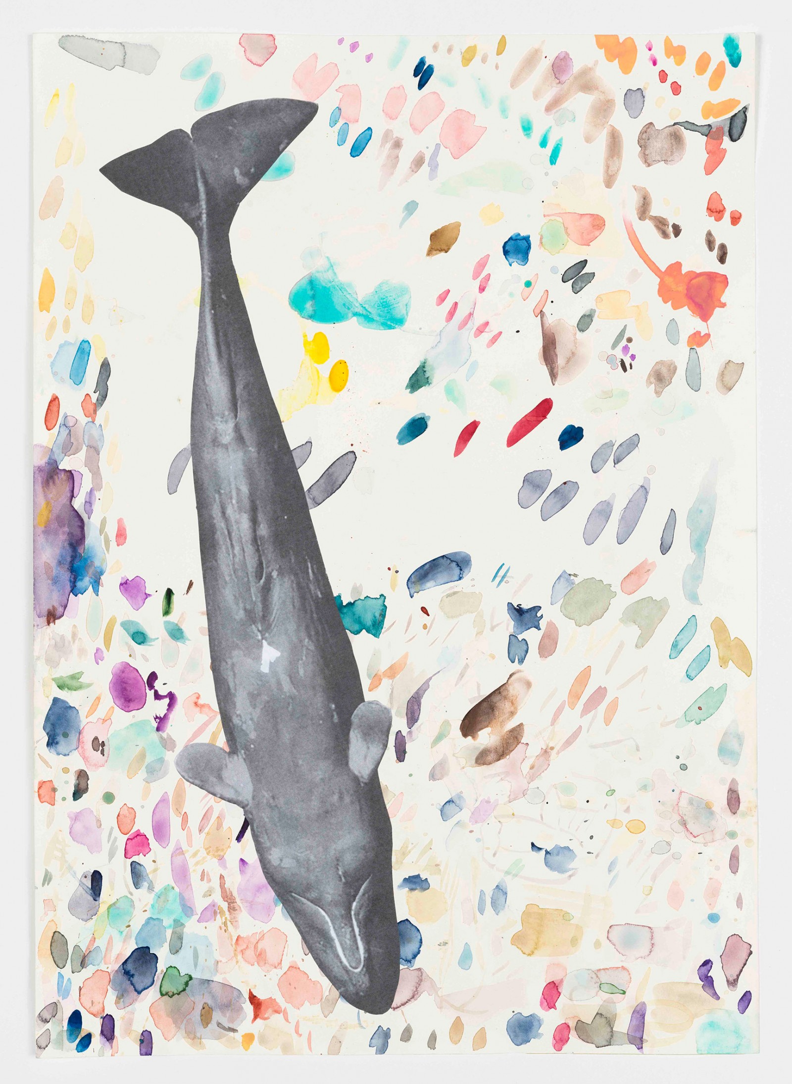 Kim Nekarda: untitled, 2022, Watercolour & Photocopy on Paper, 42 x 29,5 cm