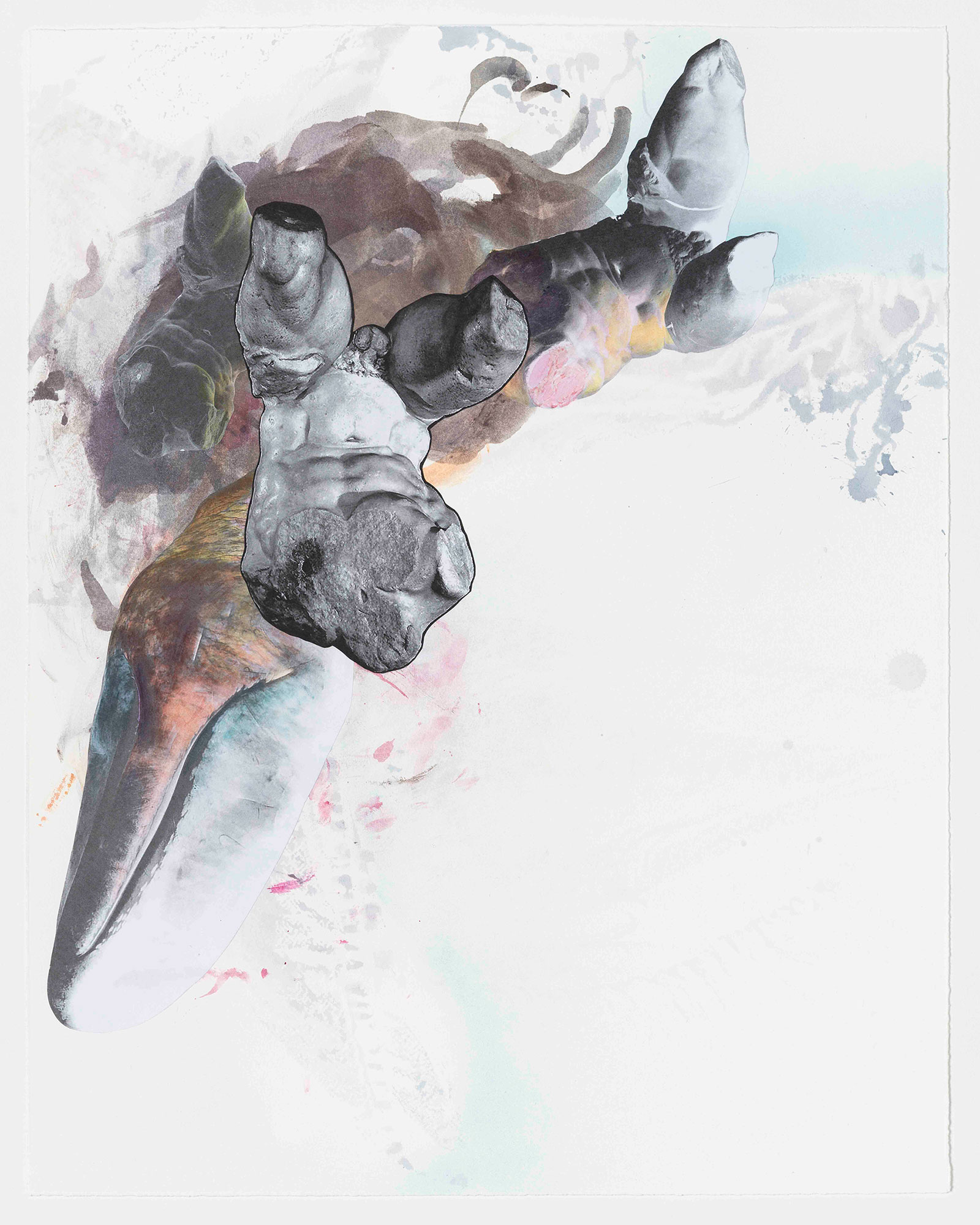 Kim Nekarda: untitled, 2021, Watercolour & Photocopy on Paper, 56 x 44 cm